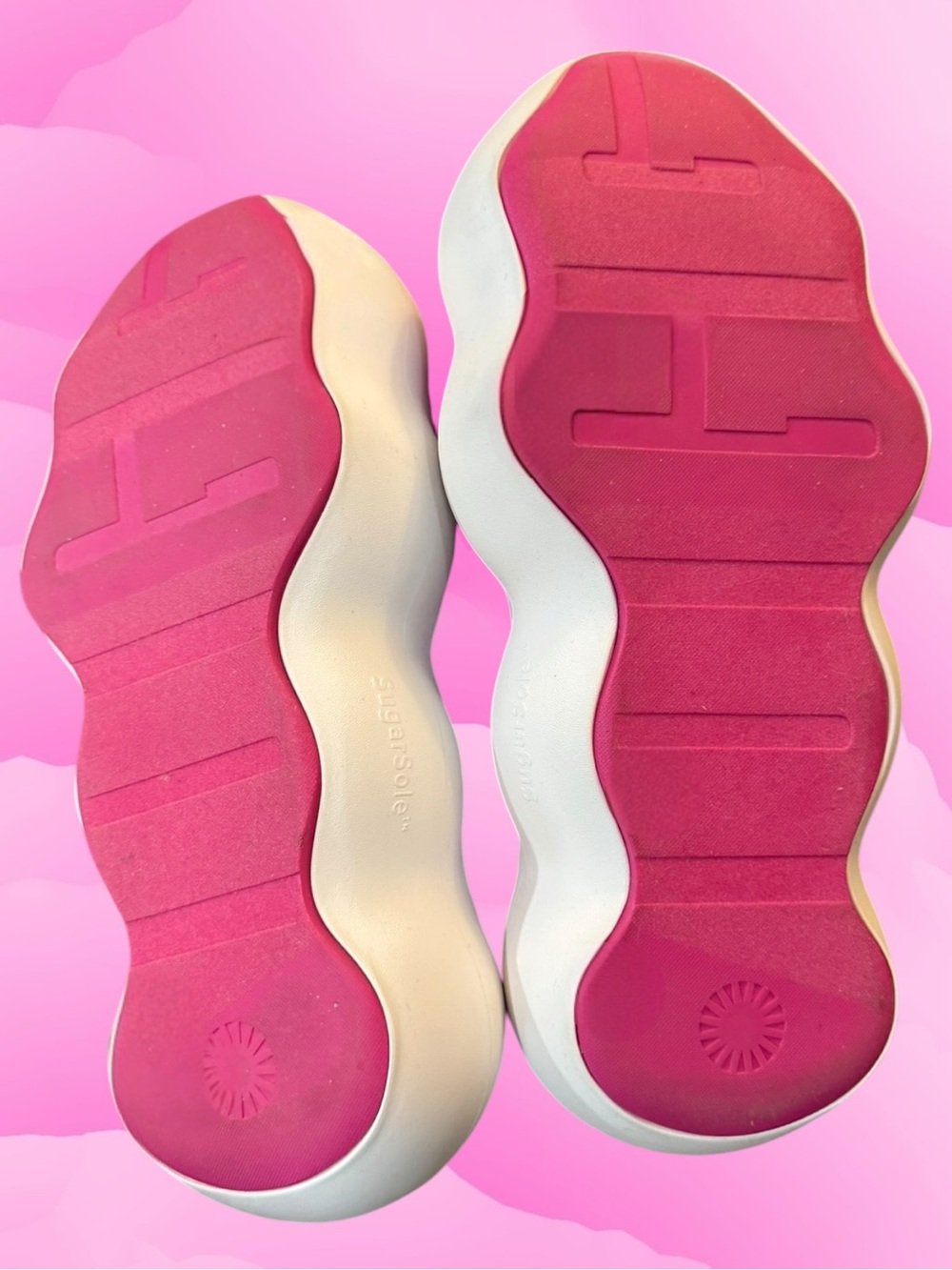 UGG Sugarcloud Slide In Dragon Fruit Pink Terry With 3" Platform 🌺 Sandals Sz 8 - Picture 7 of 16